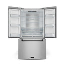 Gordon Ramsay by Thor Kitchen 36-Inch 20.3 cu ft French Door Counter Depth Refrigerator with Ice Maker in Stainless Steel with Black Trim (RF3621CTD99-BLK)