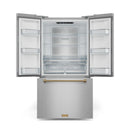 Gordon Ramsay by Thor Kitchen 3-Piece Appliance Package - 48-Inch Gas Range with Double Oven, 36-Inch Refrigerator, and Dishwasher in Stainless Steel with Bronze Trim