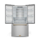 Gordon Ramsay by Thor Kitchen 3-Piece Appliance Package - 48-Inch Propane Gas Range, Double Oven, 36-Inch Refrigerator, and Dishwasher in Stainless Steel with Bronze Trim