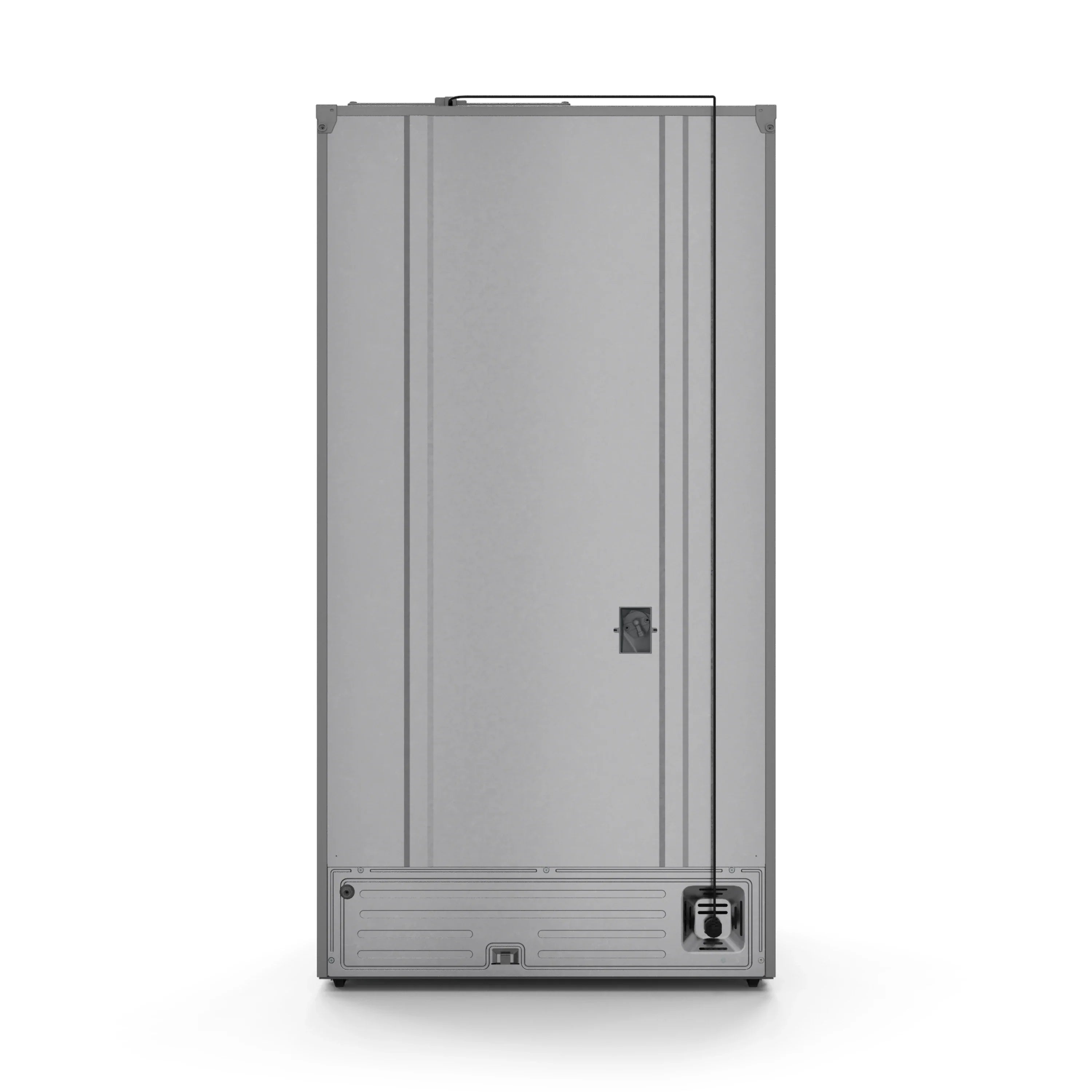 Stainless dishwasher door panel with control area and bottom kick plate