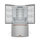 Gordon Ramsay by Thor Kitchen 36-Inch 20.3 cu ft French Door Counter Depth Refrigerator with Ice Maker in Stainless Steel with Rose Gold Trim (RF3621CTD99-RSG)