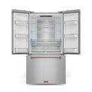 Gordon Ramsay by Thor Kitchen 3-Piece Appliance Package - 36-Inch Electric Range with Tilt Panel Touch Control, 36-Inch Refrigerator, and Dishwasher in Stainless Steel with Rose Gold Trim