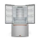 Gordon Ramsay by Thor Kitchen 4-Piece Appliance Package -  36-Inch Electric Range, Wall Mount Range Hood, 36-Inch French Door Refrigerator, and Dishwasher in Stainless Steel with Rose Gold Trim
