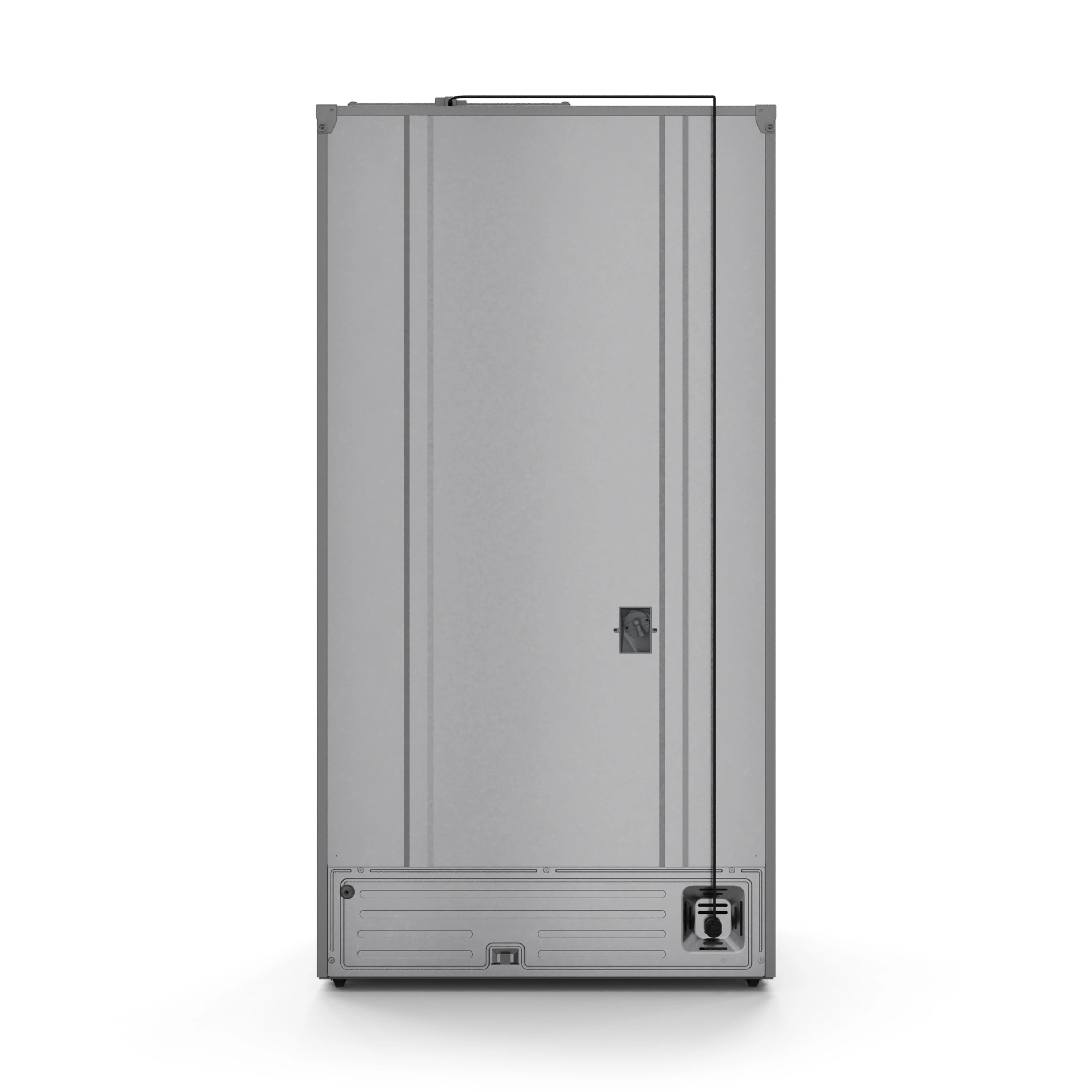 Stainless steel French door refrigerator cabinet with side access panel