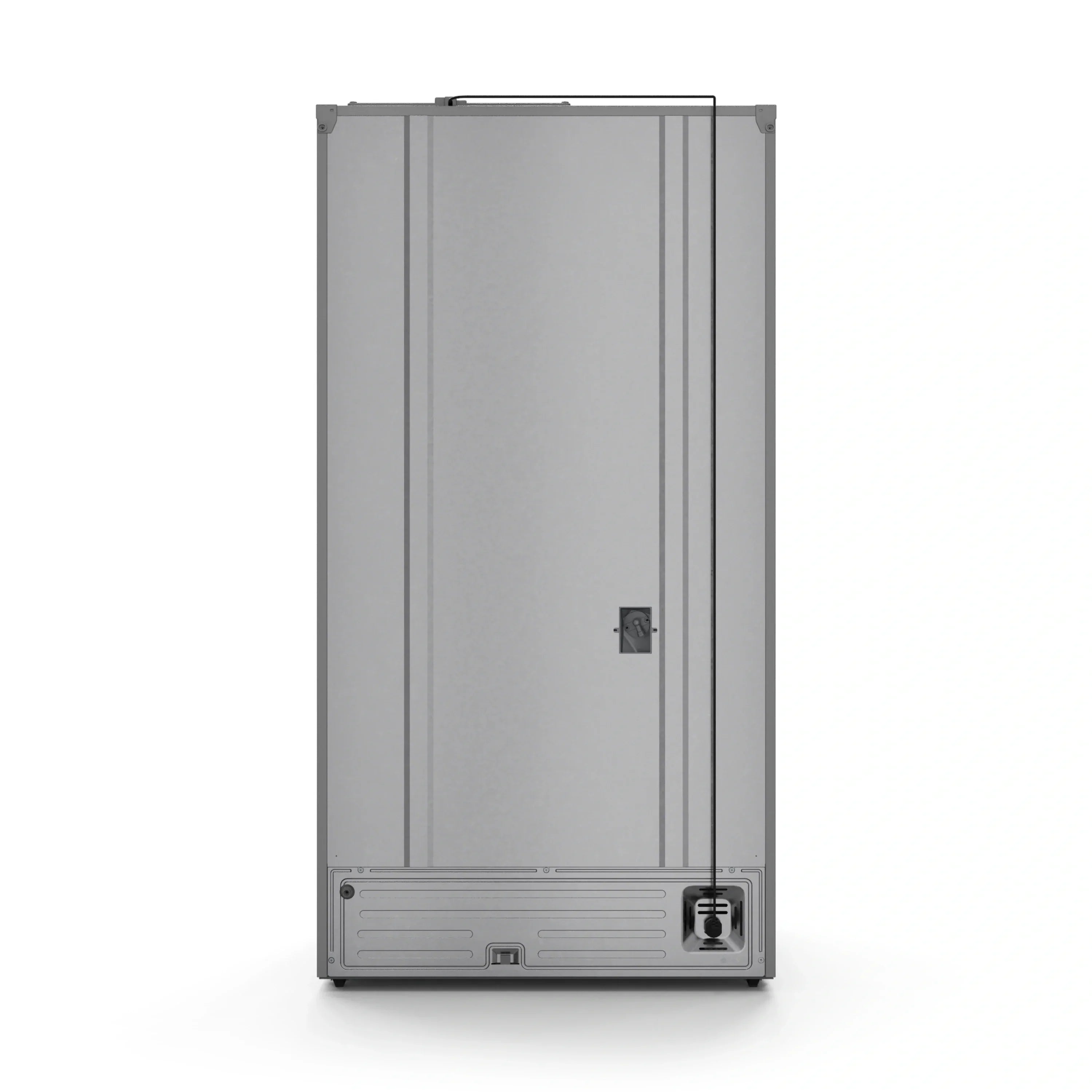 Stainless appliance door panel with bottom control area