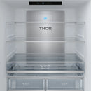 Gordon Ramsay by Thor Kitchen 36-Inch 20.3 cu ft French Door Counter Depth Refrigerator with Ice Maker in White with Black Handles (RF3621CTDW-BLK)