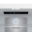 Gordon Ramsay by Thor Kitchen 36-Inch 20.3 cu ft French Door Counter Depth Refrigerator with Ice Maker in White with Black Handles (RF3621CTDW-BLK)