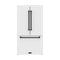 Gordon Ramsay by Thor Kitchen 36-Inch 20.3 cu ft French Door Counter Depth Refrigerator with Ice Maker in White with Black Handles (RF3621CTDW-BLK)