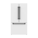 Gordon Ramsay by Thor Kitchen 36-Inch 20.3 cu ft French Door Counter Depth Refrigerator with Ice Maker in White with Black Handles (RF3621CTDW-BLK)