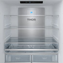 Gordon Ramsay by Thor Kitchen 36-Inch 20.3 cu ft French Door Counter Depth Refrigerator with Ice Maker in White with Blue Handles (RF3621CTDW-BLU)