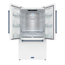 Gordon Ramsay by Thor Kitchen 36-Inch 20.3 cu ft French Door Counter Depth Refrigerator with Ice Maker in White with Blue Handles (RF3621CTDW-BLU)