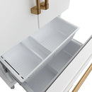 Gordon Ramsay by Thor Kitchen 36-Inch 20.3 cu ft French Door Counter Depth Refrigerator with Ice Maker in White with Bronze Handles (RF3621CTDW-BRZ)