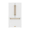 Gordon Ramsay by Thor Kitchen 36-Inch 20.3 cu ft French Door Counter Depth Refrigerator with Ice Maker in White with Bronze Handles (RF3621CTDW-BRZ)