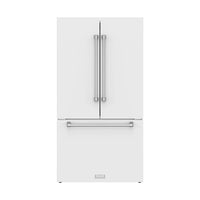 Gordon Ramsay by Thor Kitchen 36-Inch 20.3 cu ft French Door Counter Depth Refrigerator with Ice Maker in White (RF3621CTDW)
