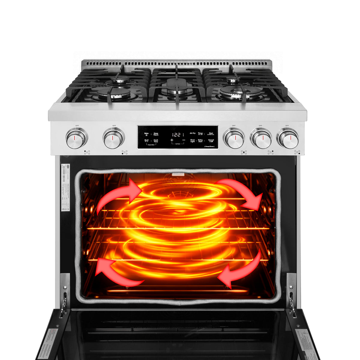 Air fry function in the Cosmo COS-RGS305SS convection oven