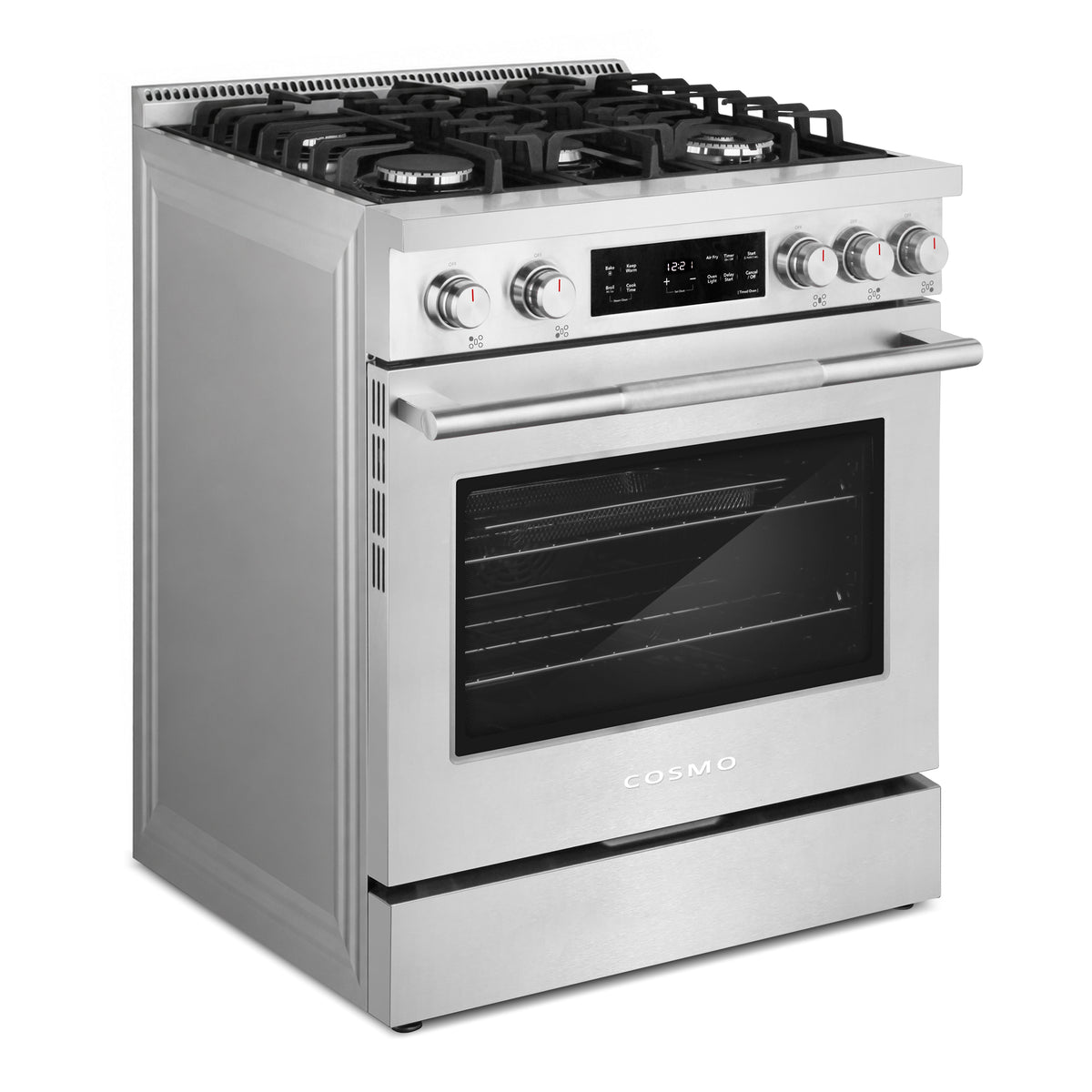 Cosmo COS-RGS305SS gas range, left angle view