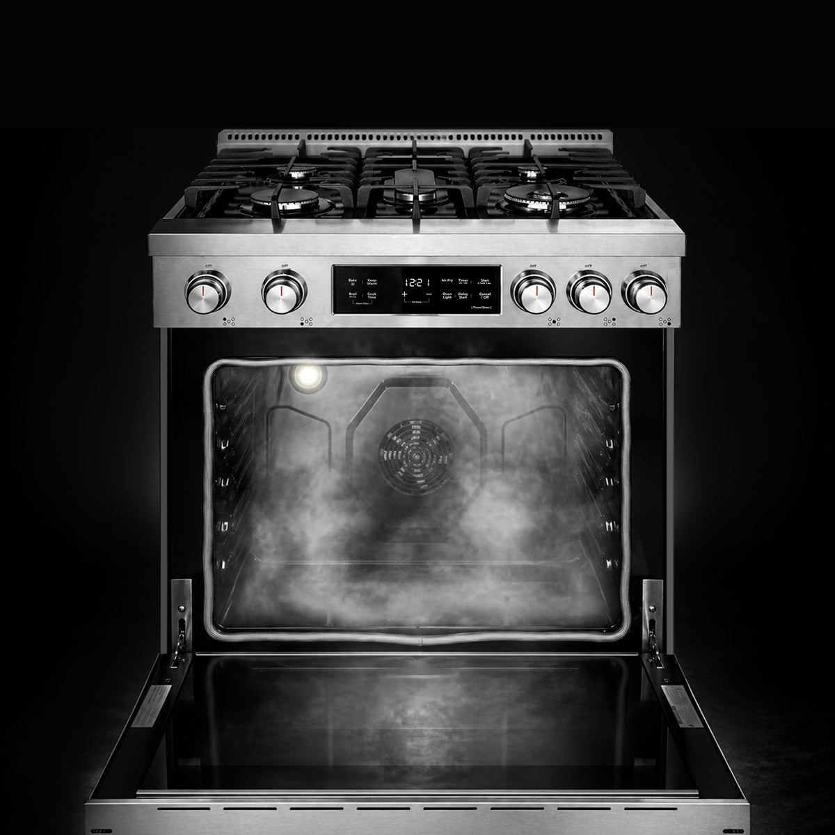 Steam clean function in the Cosmo COS-RGS305SS oven