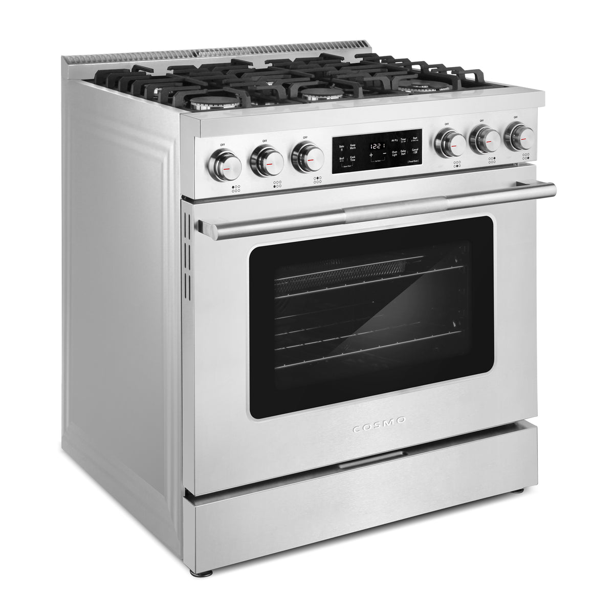 Cosmo COS-RGS366SS gas range, left angle view