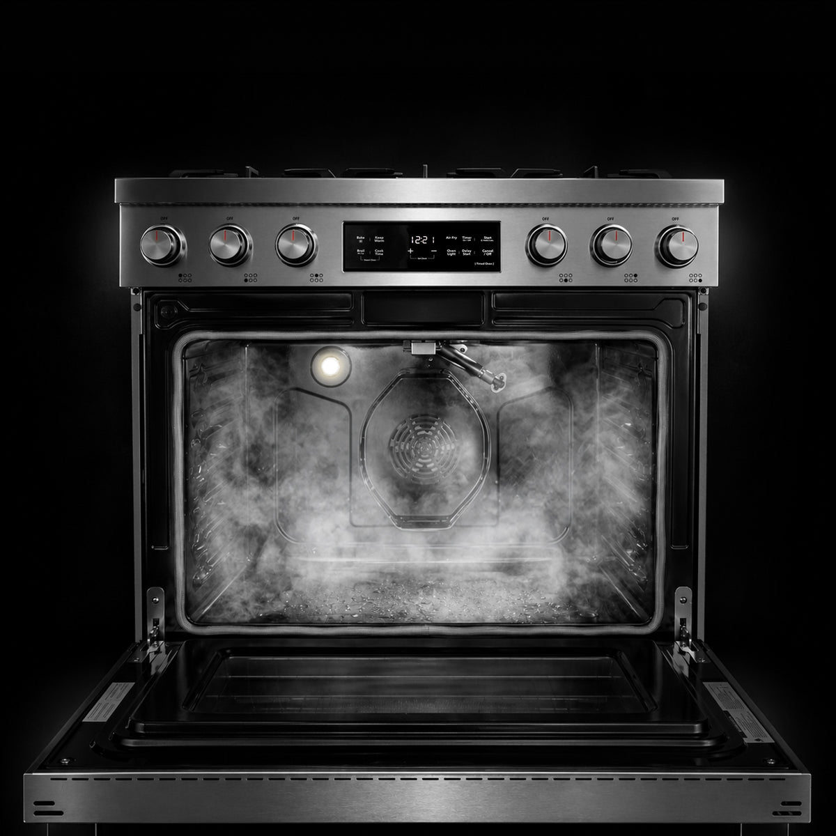 Steam clean function in the Cosmo COS-RGS366SS oven