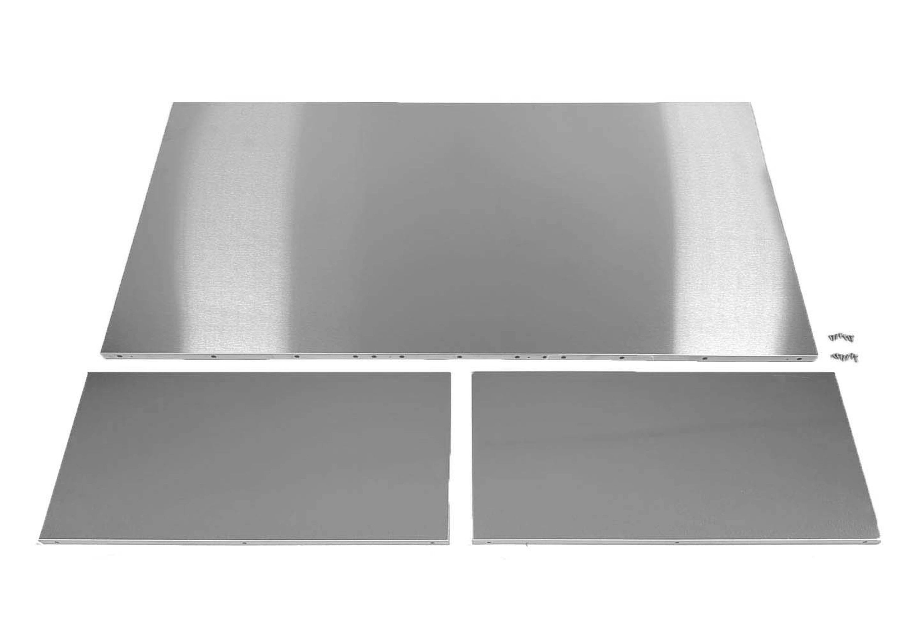 24-inch stainless steel duct cover panels, brushed metal finish