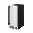 Gordon Ramsay by Thor Kitchen 15-Inch Undercounter Built-In/Freestanding Ice Maker in Stainless Steel with Black Handle (RIM1501-BLK)
