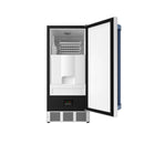 Gordon Ramsay by Thor Kitchen 15-Inch Undercounter Built-In/Freestanding Ice Maker in Stainless Steel with Blue Handle (RIM1501-BLU)