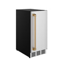 Gordon Ramsay by Thor Kitchen 15-Inch Undercounter Built-In/Freestanding Ice Maker in Stainless Steel with Bronze Handle (RIM1501-BRZ)