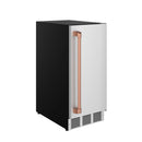 Gordon Ramsay by Thor Kitchen 15-Inch Undercounter Built-In/Freestanding Ice Maker in Stainless Steel with Rose Gold Handle (RIM1501-RSG)