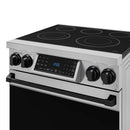 Gordon Ramsay by Thor Kitchen 4-Piece Appliance Package -  30-Inch Electric Range,  Wall Mount Range Hood, 36-Inch French Door Refrigerator, and Dishwasher in Stainless Steel with Black Trim
