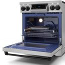 Gordon Ramsay by Thor Kitchen 3-Piece Appliance Package - 30-Inch Electric Range with Tilt Panel Touch Control, 36-Inch Refrigerator, and Dishwasher in Stainless Steel with Black Trim