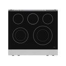 Gordon Ramsay by Thor Kitchen 30-Inch Professional Electric Range with Tilt Panel Touch Control and 6.0 Cu. Ft. Oven with Air Fryer and Self Clean in Stainless Steel with Navy Blue Trim (RSE30-BLU)