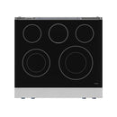 Gordon Ramsay by Thor Kitchen 4-Piece Appliance Package -  30-Inch Electric Range,  Wall Mount Range Hood, 36-Inch French Door Refrigerator, and Dishwasher in Stainless Steel with Blue Trim