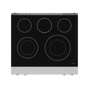 Gordon Ramsay by Thor Kitchen 30-Inch Professional Electric Range with Tilt Panel Touch Control and 6.0 Cu. Ft. Oven with Air Fryer and Self Clean in Stainless Steel with Bronze Trim (RSE30-BRZ)