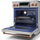 Gordon Ramsay by Thor Kitchen 30-Inch Professional Electric Range with Tilt Panel Touch Control and 6.0 Cu. Ft. Oven with Air Fryer and Self Clean in Stainless Steel with Rose Gold Trim (RSE30-RSG)