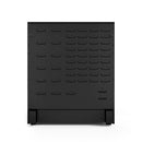 Black flat cooktop with five radiant coil outlines