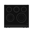 Gordon Ramsay by Thor Kitchen 4-Piece Appliance Package -  30-Inch Electric Range,  Wall Mount Range Hood, 36-Inch French Door Refrigerator, and Dishwasher in Black with Blue Trim