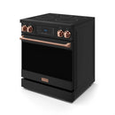 Gordon Ramsay by Thor Kitchen 30-Inch Professional Electric Range with Tilt Panel Touch Control and 6.0 Cu. Ft. Oven with Air Fryer and Self Clean in Black with Rose Gold Trim (RSE30B-RSG)