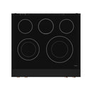 Gordon Ramsay by Thor Kitchen 4-Piece Appliance Package -  30-Inch Electric Range,  Wall Mount Range Hood, 36-Inch French Door Refrigerator, and Dishwasher in Black with Rose Gold Trim