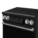 Gordon Ramsay by Thor Kitchen 4-Piece Appliance Package -  30-Inch Electric Range,  Wall Mount Range Hood, 36-Inch French Door Refrigerator, and Dishwasher in Black with Stainless Steel Trim