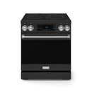 Gordon Ramsay by Thor Kitchen 4-Piece Appliance Package -  30-Inch Electric Range,  Wall Mount Range Hood, 36-Inch French Door Refrigerator, and Dishwasher in Black with Stainless Steel Trim