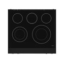 Gordon Ramsay by Thor Kitchen 4-Piece Appliance Package -  30-Inch Electric Range,  Wall Mount Range Hood, 36-Inch French Door Refrigerator, and Dishwasher in Black with Stainless Steel Trim