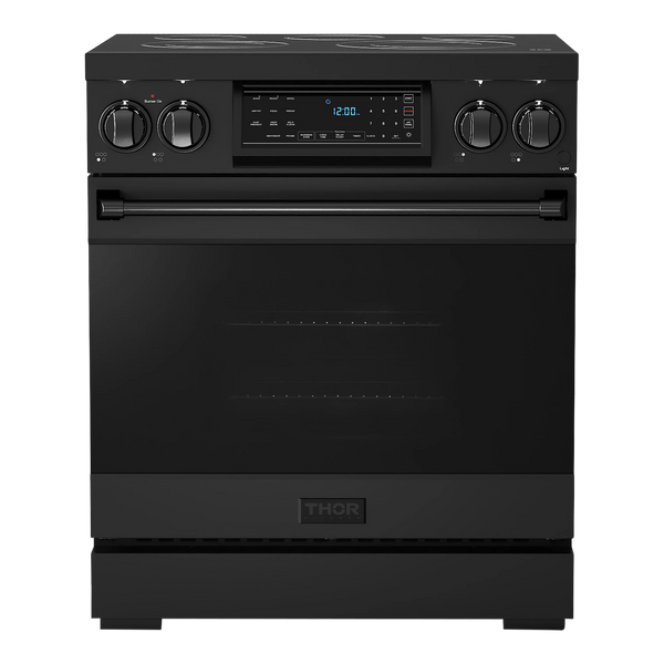 Thor Kitchen Gordon Ramsay Series 30-Inch Professional Electric Range with Tilt Panel Touch Control in Black (RSE30B)