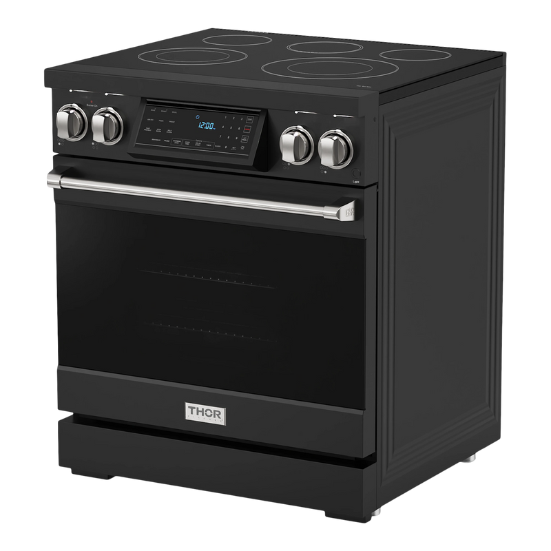 Thor Kitchen Gordon Ramsay Series 30-Inch Professional Electric Range with Tilt Panel Touch Control in Black with Stainless Steel Trim (RSE30B-SS)