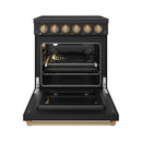 Gordon Ramsay by Thor Kitchen 30-Inch Professional Electric Range with Precision Knob Control in Black and Bronze (RSE30PB-BRZ)