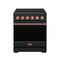 Gordon Ramsay by Thor Kitchen 30-Inch Professional Electric Range with Precision Knob Control in Black with Rose Gold Trim (RSE30PB-RSG)