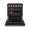 Gordon Ramsay by Thor Kitchen 30-Inch Professional Electric Range with Precision Knob Control in Black with Rose Gold Trim (RSE30PB-RSG)