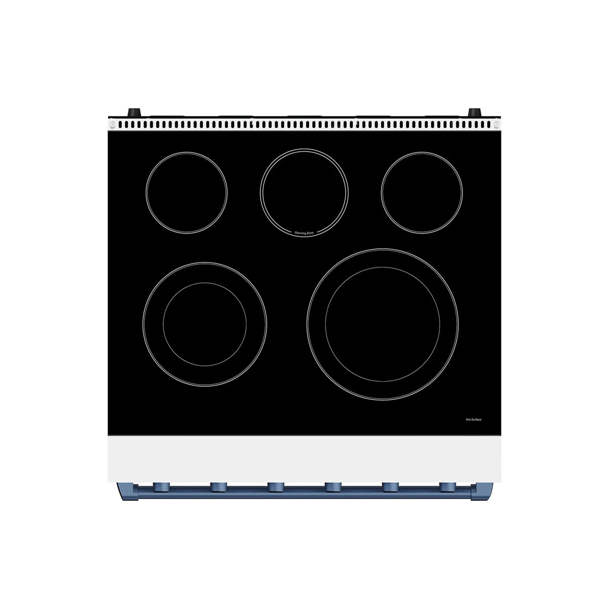 Gordon Ramsay by Thor Kitchen 30-Inch Professional Electric Range with Precision Knob Control in White with Blue Trim (RSE30PW-BLU)