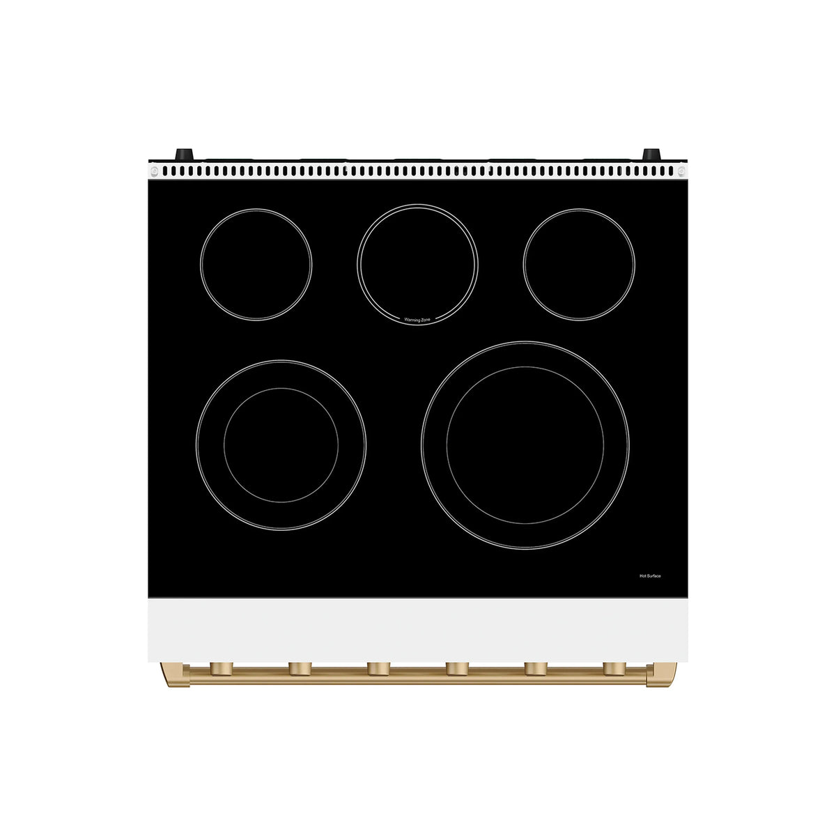 Gordon Ramsay by Thor Kitchen 30-Inch Professional Electric Range with Precision Knob Control in White with Bronze Trim (RSE30PW-BRZ)