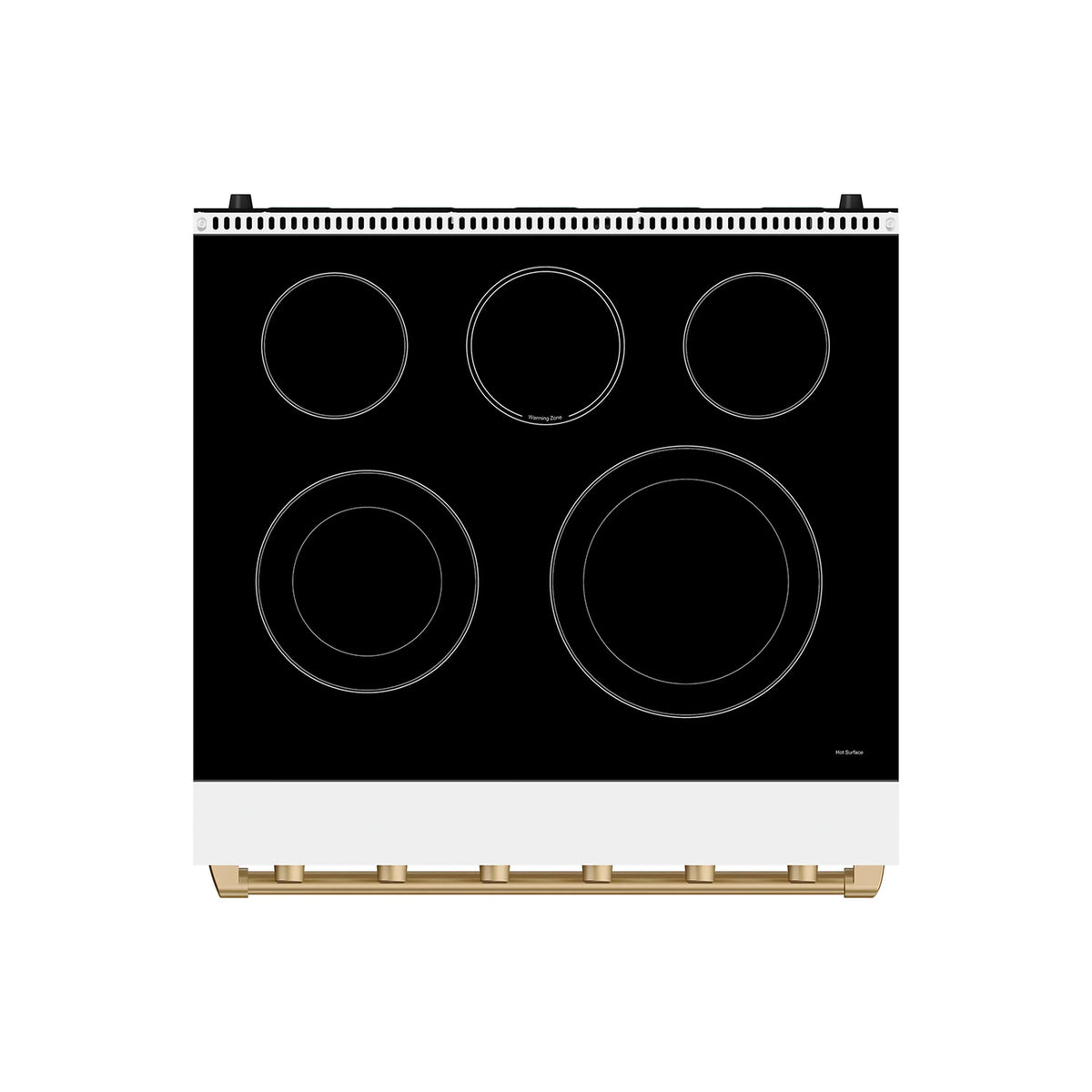 Gordon Ramsay by Thor Kitchen 30-Inch Professional Electric Range with Precision Knob Control in White with Bronze Trim (RSE30PW-BRZ)