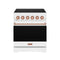 Gordon Ramsay by Thor Kitchen 30-Inch Professional Electric Range with Precision Knob Control in White with Rose Gold Trim (RSE30PW-RSG)